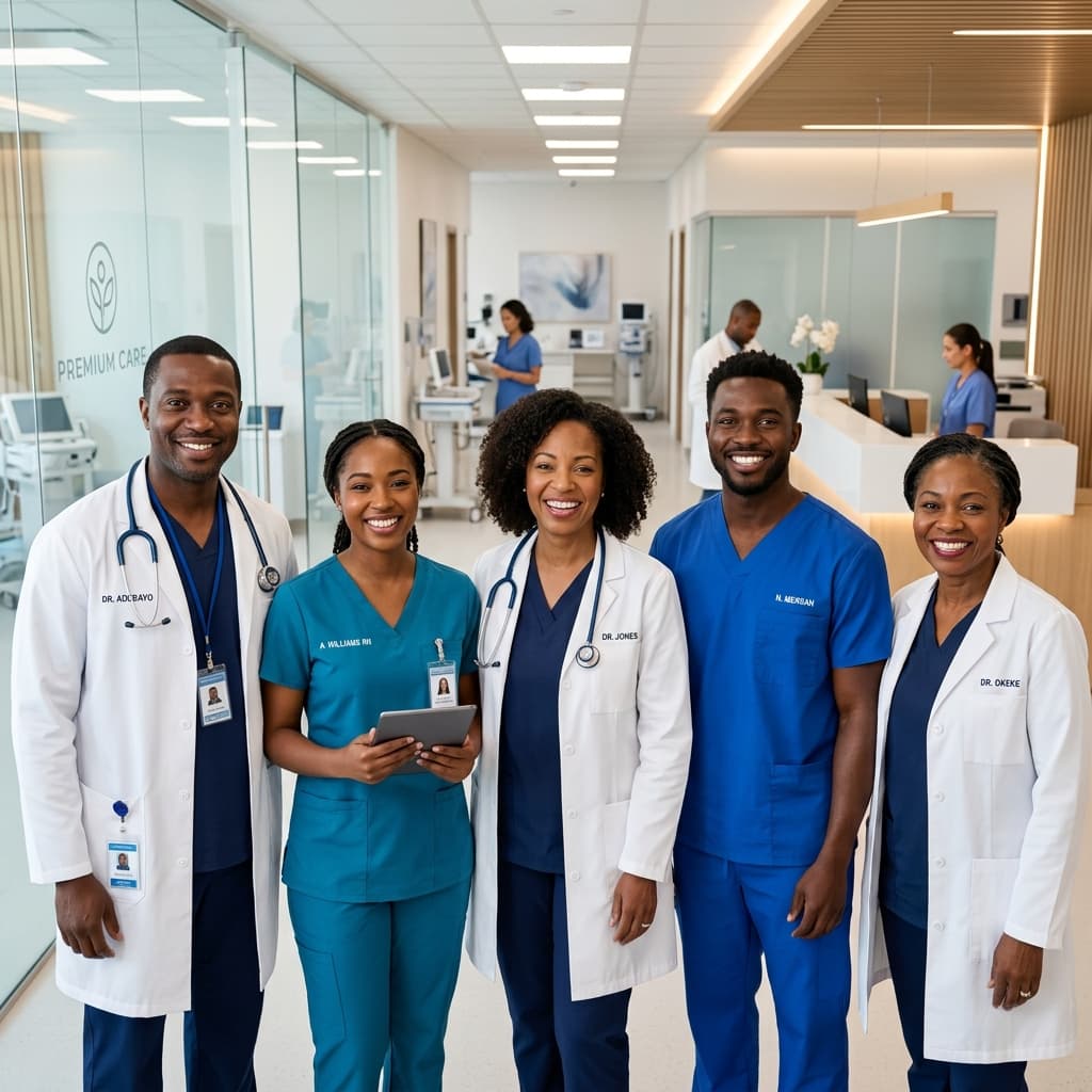 Happy medical team