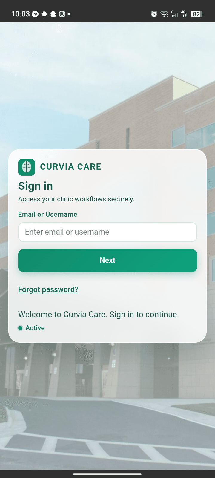 Curvia Care Mobile App